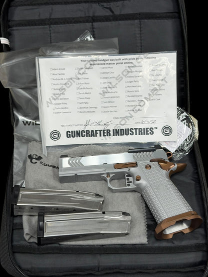 GUNCRAFTER POLARA X2 PORTED COMMANDER 4.25” SILVER COPPER PVD ALUMINUM GRIP