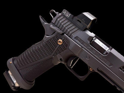 DARK FORGE REAPER PORTED + COMP 5” 9MM DOUBLE STACK ALUMINUM GRIPS (OPTIC NOT INCLUDED)