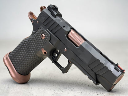 ALPHA AMERICAN AAF-4 PORTED COMMANDER DOUBLE STACK 9MM DLC CAMO/ROSE GOLD