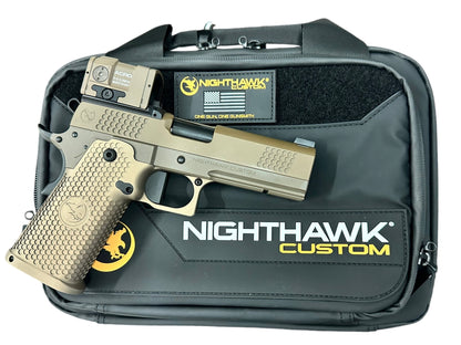 NIGHTHAWK CUSTOM TRS COMMANDER 4.25” SAND HAWK FINISH WITH AIMPOINT ACTO P2 9MM