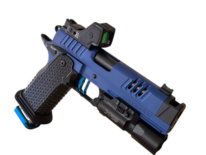 STACCATO CUSTOM XC WITH BLUE ATLAS TRIGGER AND GRIP 9MM RMR HD AND X300