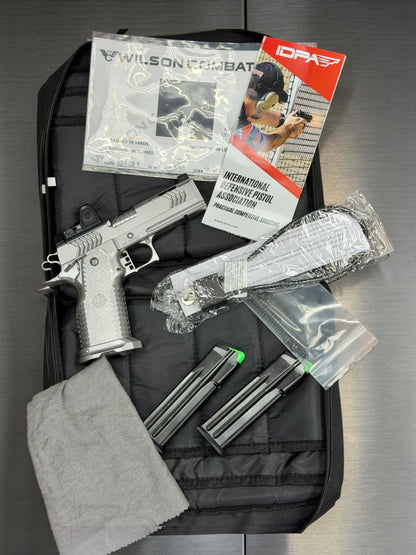 GUNCRAFTER POLARA X2 PORTED 9MM COMMANDER POLISHED CHROME FINISH WITH TRIJICON RMR