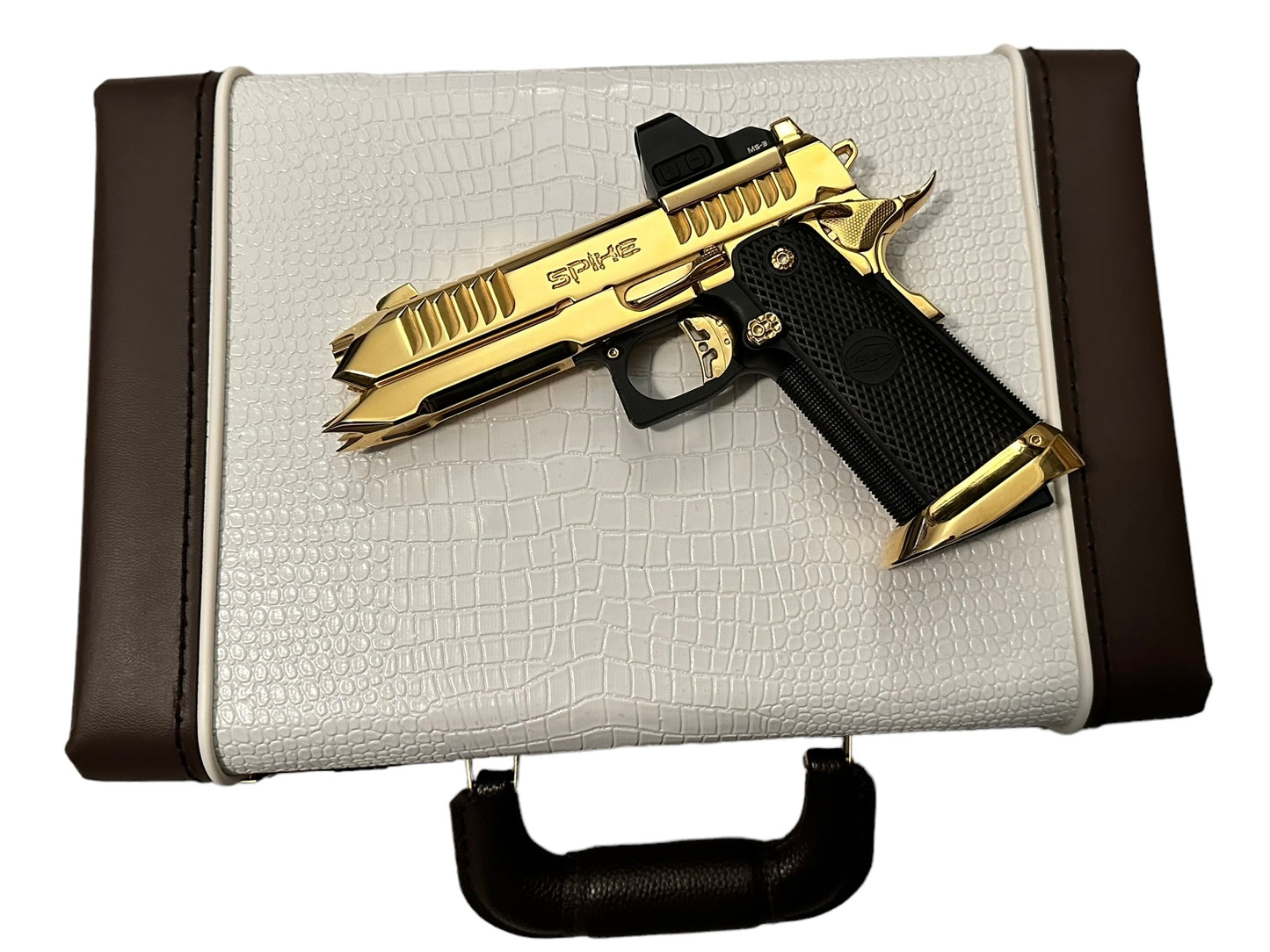 BUL ARMORY SAS II SPIKE CUSTOM 1 OF 1 24K GOLD PLATED HIGH POLISHED 9MM