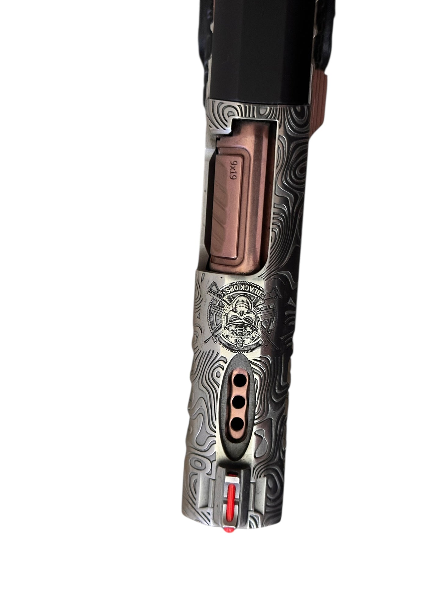 STACCATO CS CUSTOM “BLACK OPS” 3.5” PORTED SILVER/ROSE GOLD PVD (PRE OWNED MINT)