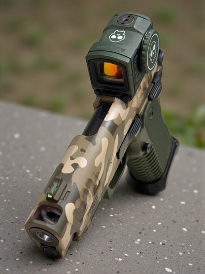 STACCATO CUSTOM C2 MULTI CAM CHUNK SINGLE PORTED WITH T7 ALUMINUM GRIPS, EDGE TRIGGER AND MATCHING AIMPOINT ACRO P2