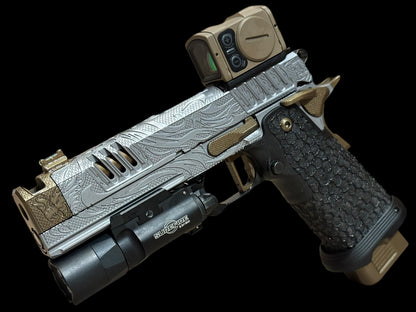 STACCATO CUSTOM XC “TRIBAL DRAGON” ENGRAVED IN GRAY/BRONZE WITH ACRO P2 & X300