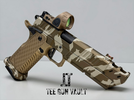 STACCATO P CUSTOM BRONZE MULTI CAM COMPENSATED WITH T7 ALUMINUM GRIPS AND SRO
