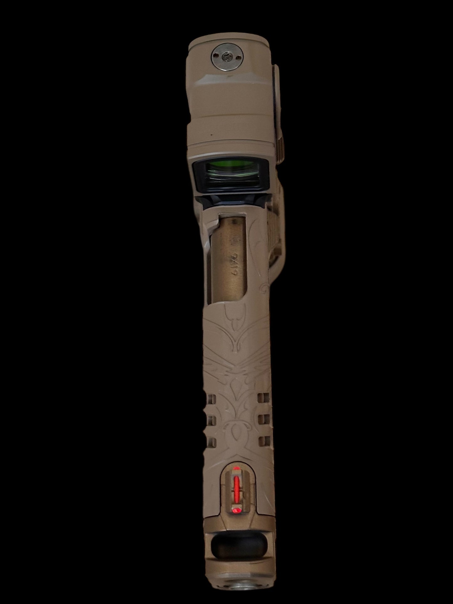 STACCATO CUSTOM XC ENGRAVED TRIBAL DRAGON TAN/BRONZE CERAKOTE FINISH WITH INFINITY TRIGGER AND ACRO P2