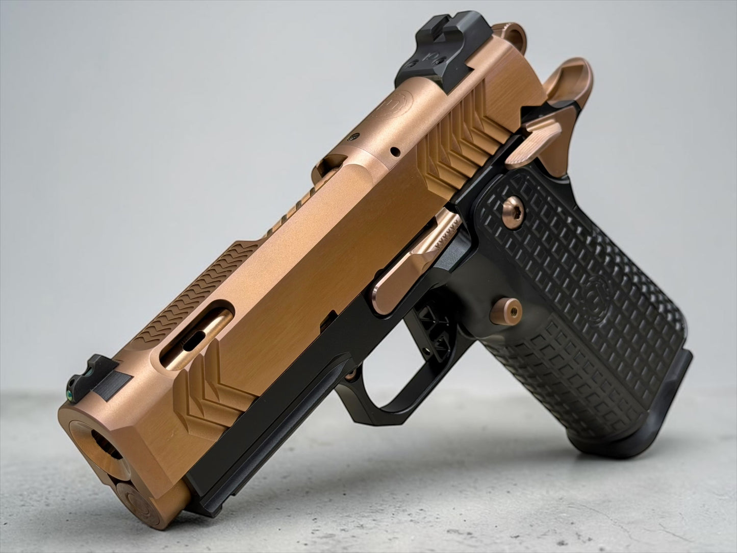 GUNCRAFTER INDUSTRIES X3 POLARA PORTED OFFICER FRAME IN POLISHED COPPER FINISH OPTIC READY 9MM
