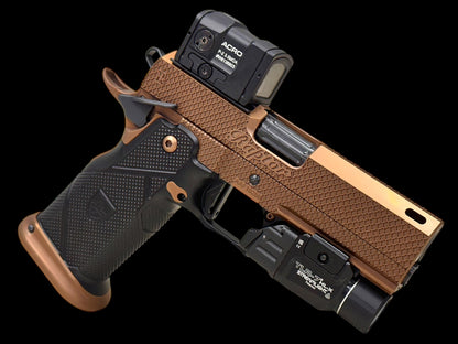ALPHA AMERICAN “RAPTOR” 3.75” V PORTED BULL BARREL WITH ALUMINUM GRIPS, AIMPOINT ACRO AND TLR7 FLASHLIGHT (PROTOTYPE)