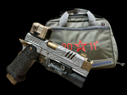 STACCATO CUSTOM XC “TRIBAL DRAGON” ENGRAVED IN GRAY/BRONZE WITH ACRO P2 & X300