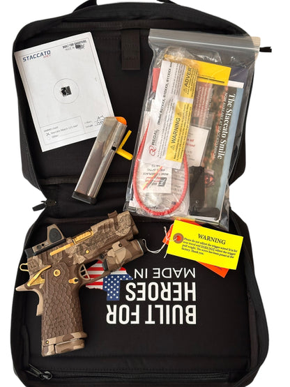 STACCATO CUSTOM CS “BLACK OPS” TIN BARREL 3.5” MULTI CAM CERAKOTE WITH TRIJICON RMR / TLR 7 SUB