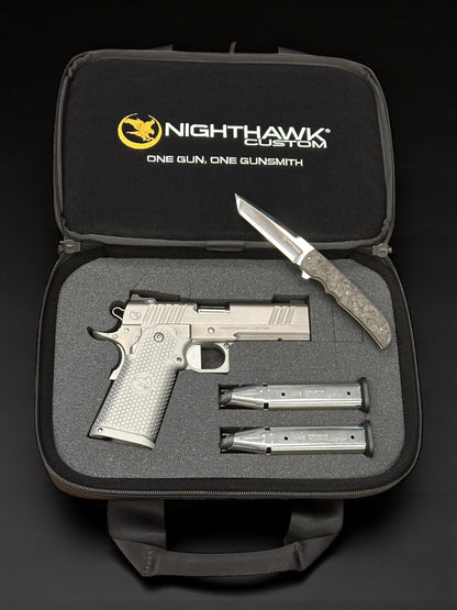 NIGHTHAWK CUSTOM TRS COMMANDER “ICEMAN” SAND HAWK SERRATED OPTIC CUT DOUBLE STACK