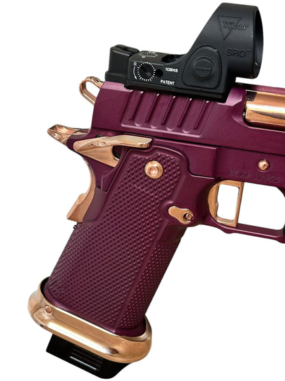 STACCATO CUSTOM XC CHERRY BLACK / ROSE GOLD ALUMINUM GRIPS SRO AND X300