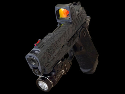 STACCATO CUSTOM CS “VIKING” PORTED 3.5” DLC BARREL WITH RMR AND TLR7 FLASHLIGHT