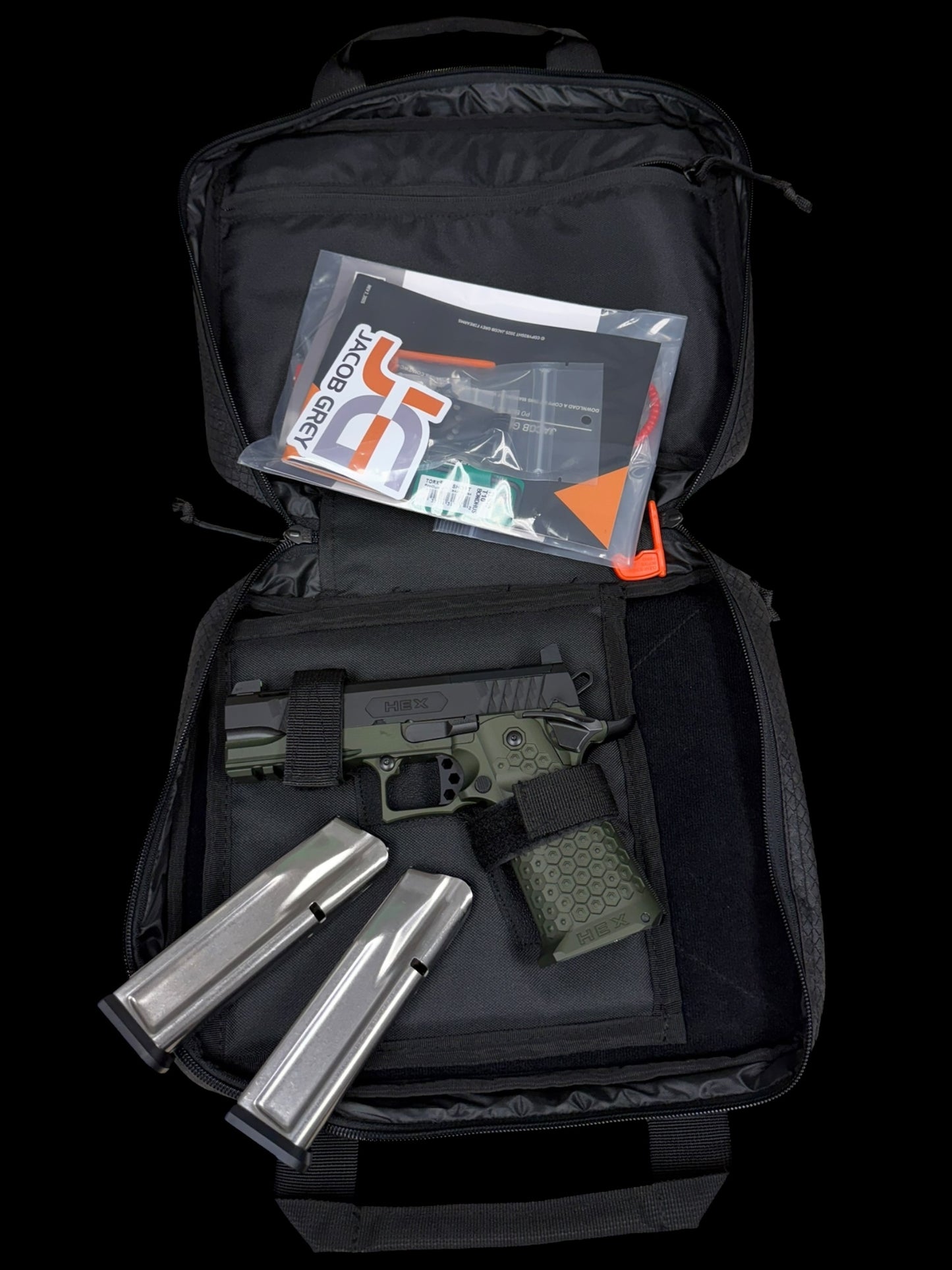 JACOB GREY HEX DUTY GREEN 4.25” PORTED ROSE GOLD BARREL 9mm