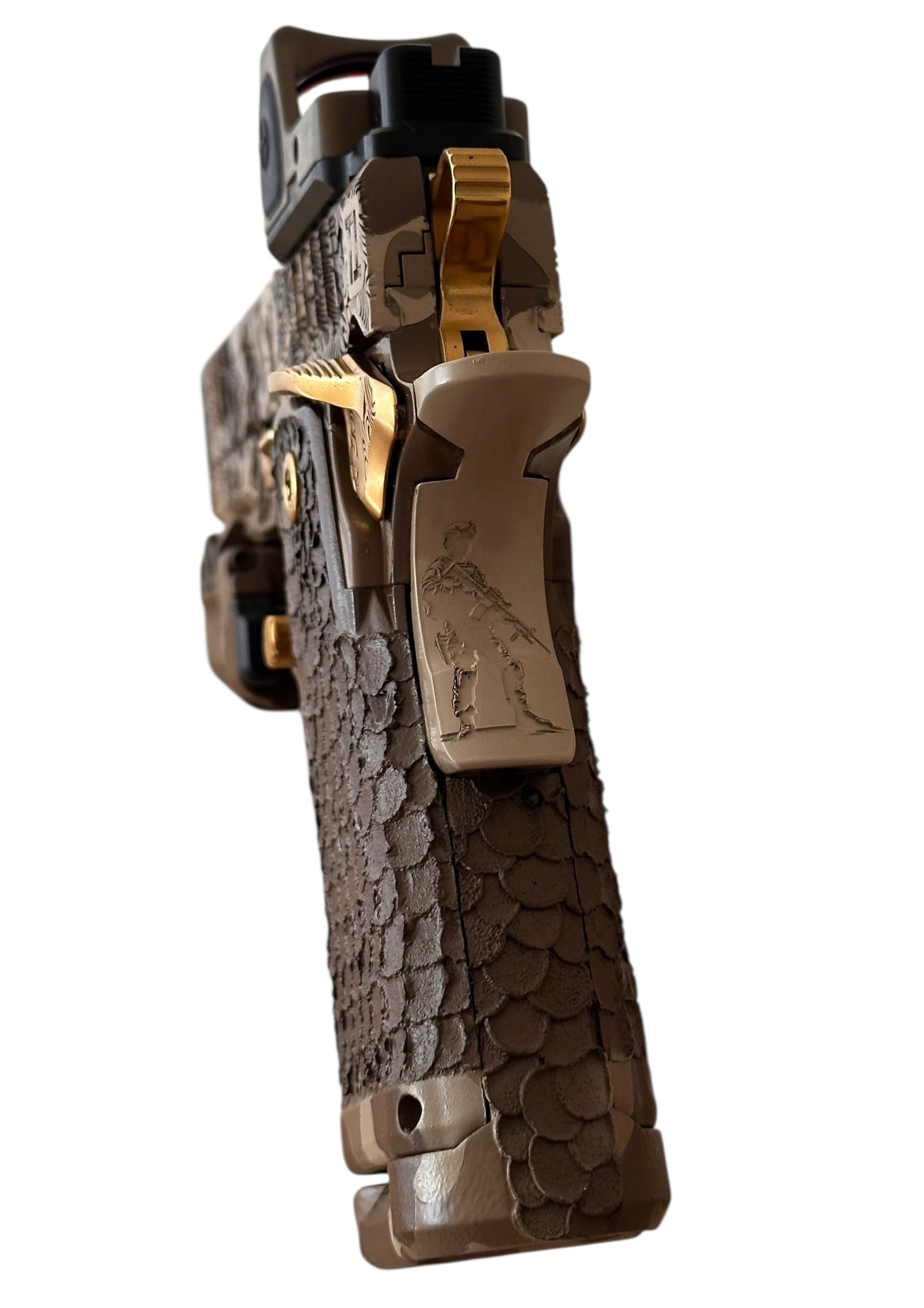 STACCATO CUSTOM CS “BLACK OPS” TIN BARREL 3.5” MULTI CAM CERAKOTE WITH TRIJICON RMR / TLR 7 SUB