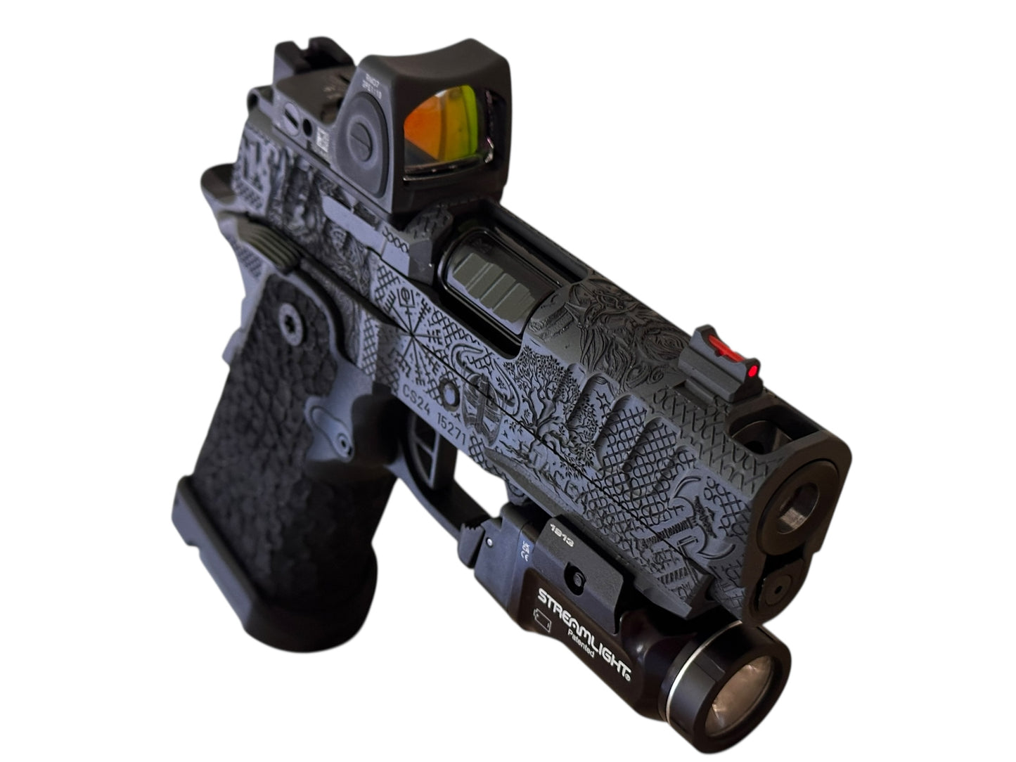 STACCATO CUSTOM CS “VIKING” PORTED 3.5” DLC BARREL WITH RMR AND TLR7 FLASHLIGHT