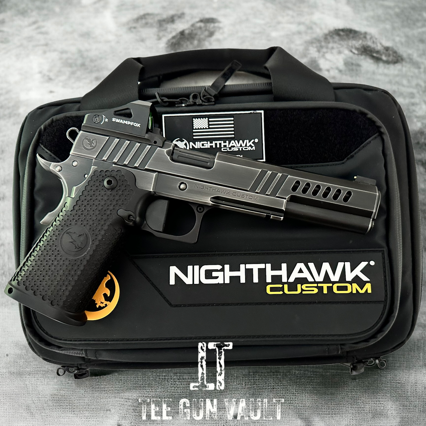 NIGHTHAWK CUSTOM CHAIRMAN 9mm DOUBLE STACK BATTLE WORN STEEL WITH RED DOT (pre owned)