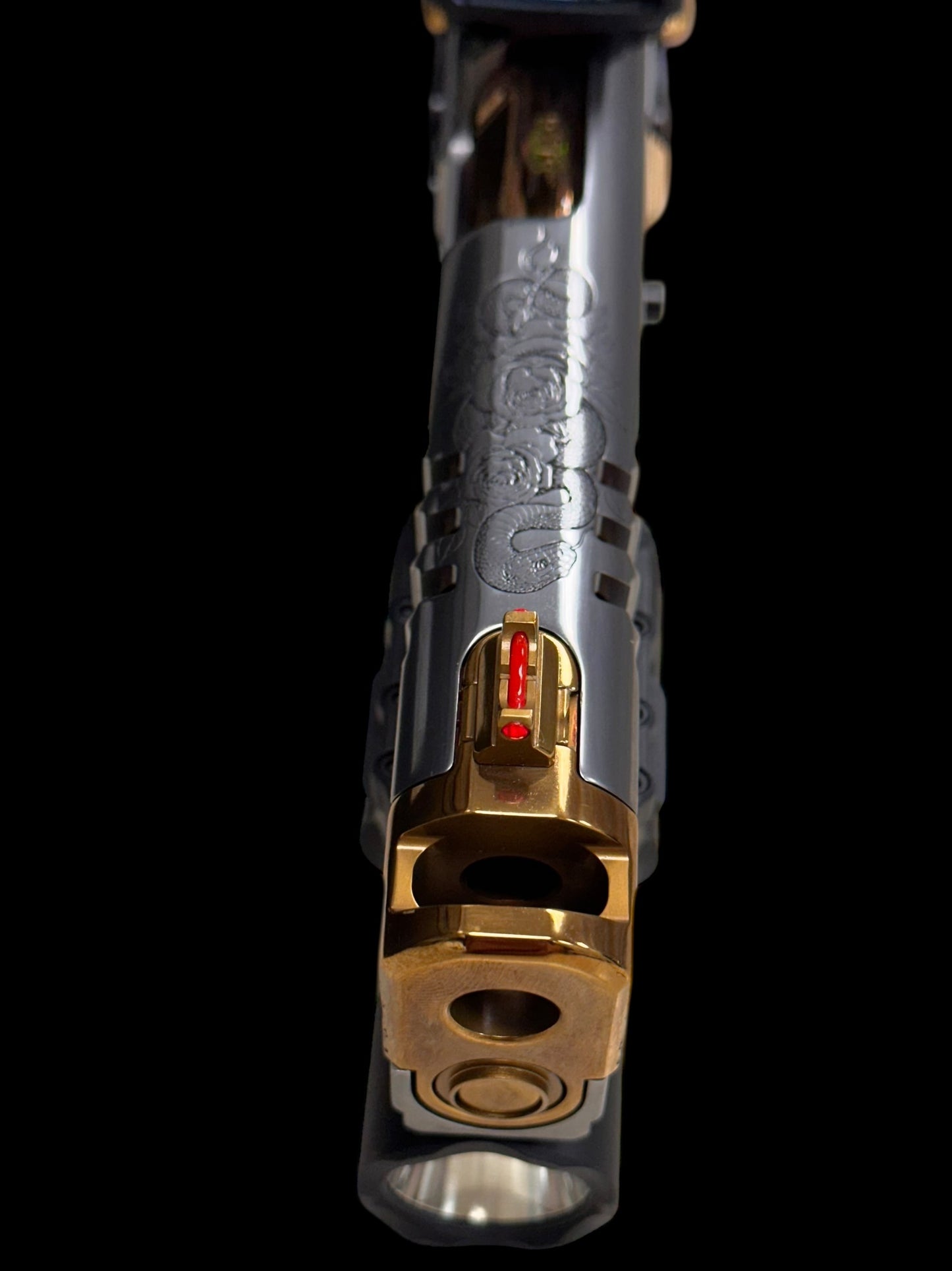 STACCATO CUSTOM XC “VITA FINITA” 3D ENGRAVED IN POLISHED PVD SILVER/COPPER FINISH.