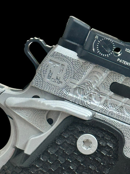 CUSTOM STACCATO C “SPARTACUS” EDITION PORTED FULLY ENGRAVED WITH SILVER FINISH SRO AND X300