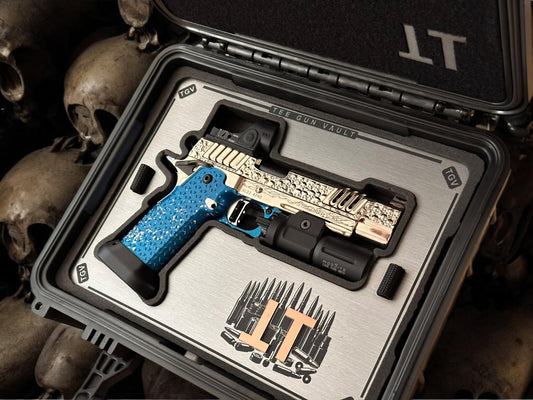 STACCATO CUSTOM XL “VITA FINITA” FULLY CUSTOMIZED 3D ENGRAVED POLISHED NICKEL ATLAS GRIPS