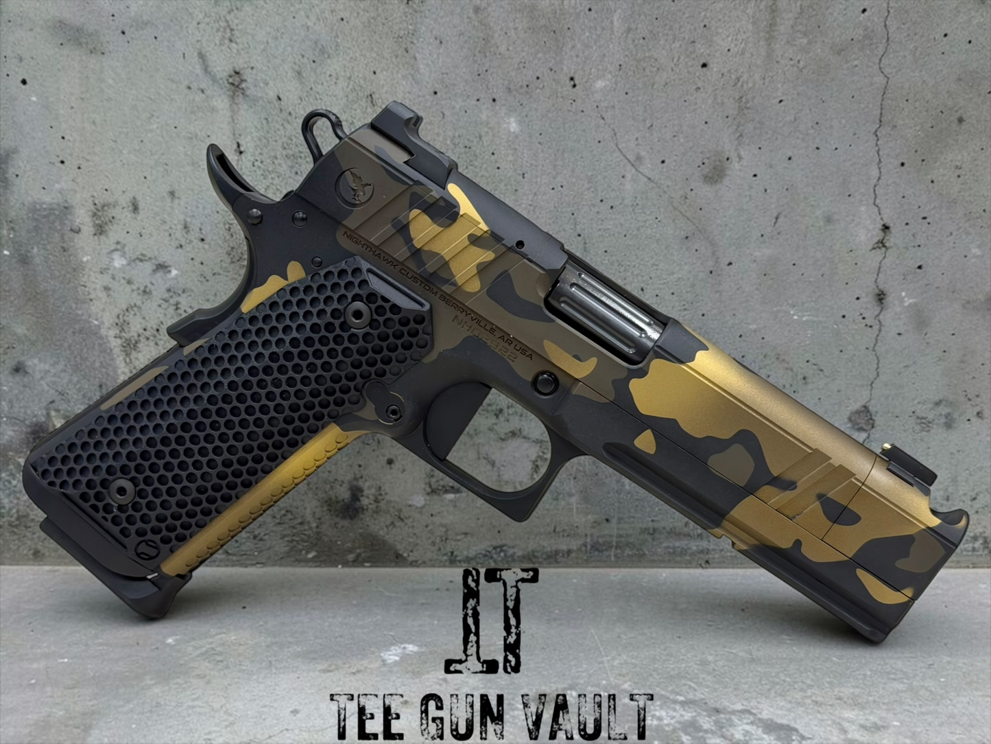 NIGHTHAWK CUSTOM SAND HAWK SINGLE STACK IN HALO FINISH 9mm
