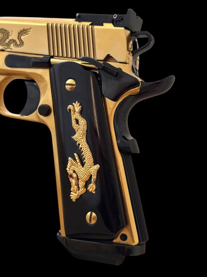 SPRINGFIELD ARMORY V12 PORTED “FACE OFF” CASTOR TROY IN GOLD NITRIDE FINISH (PRE OWNED)