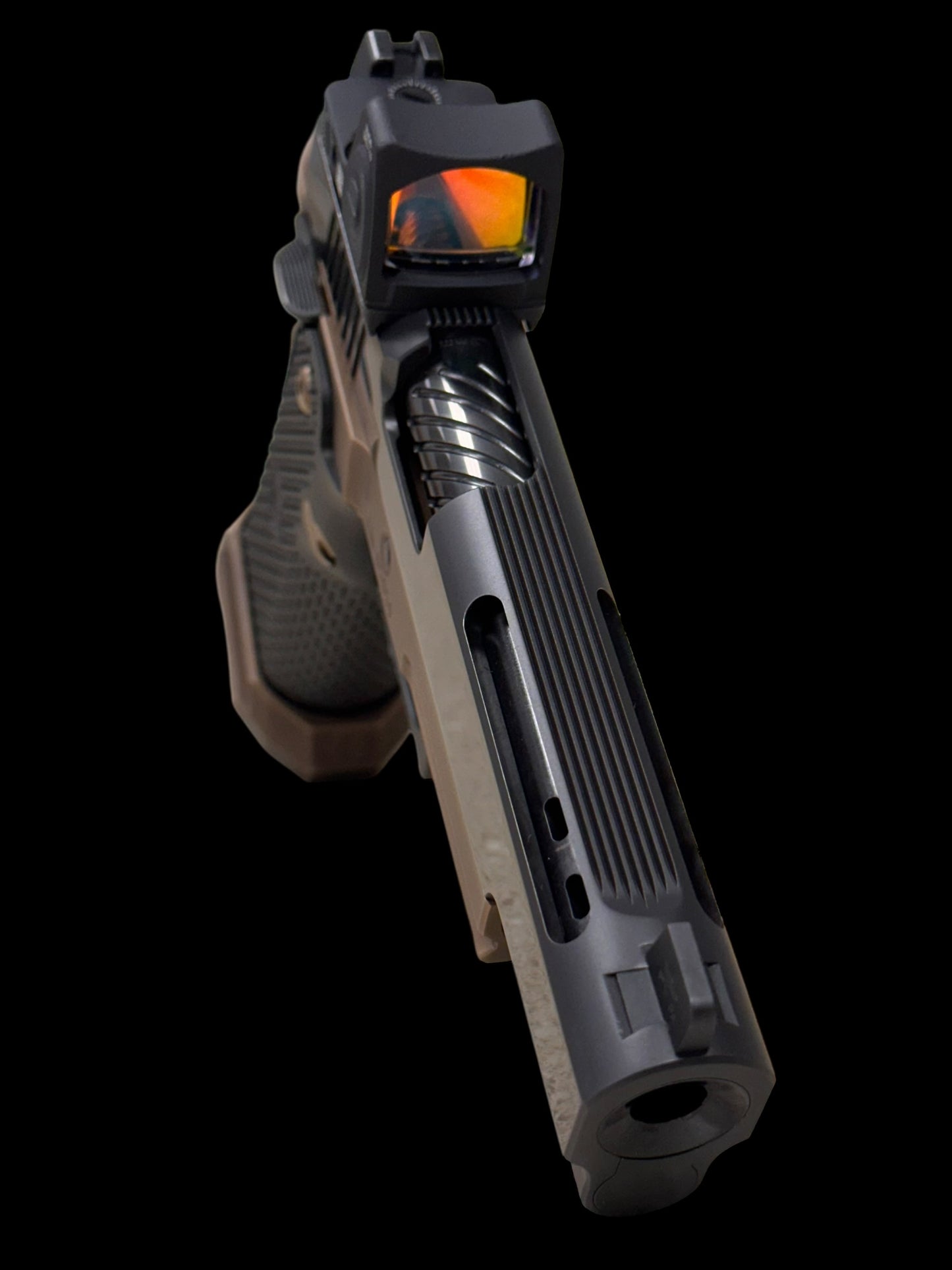 GUNCRAFTER INDUSTRIES 9MM PORTED DS GOVERNMENT POLISHED DLC WITH RMR OPTIC.