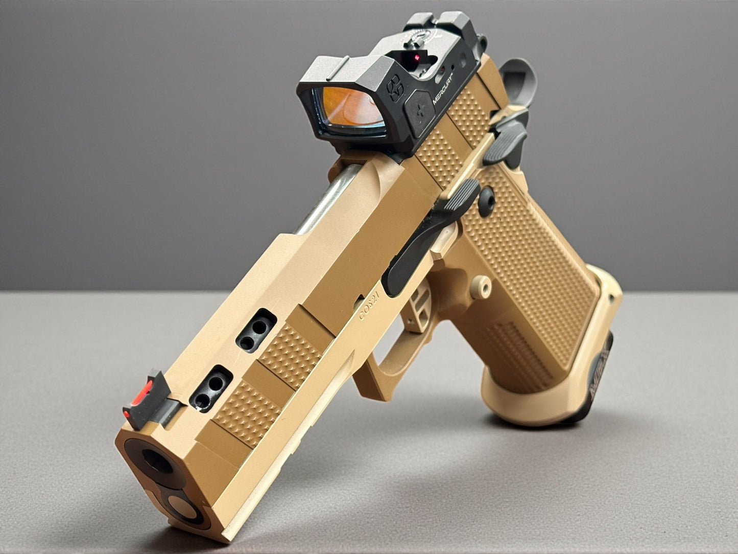 COSAINT ARMS HAVOC PORTED TAN DOUBLE STACK WITH MERCURY REFLEX OPTIC (pre owned) unfired