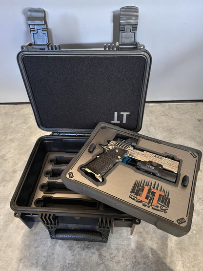 STACCATO CUSTOM XC “VITA FINITA” 1 OF 10 ENGRAVED HIGH POLISHED NICKEL WITH ATLAS TRIGGER SRO AND X300