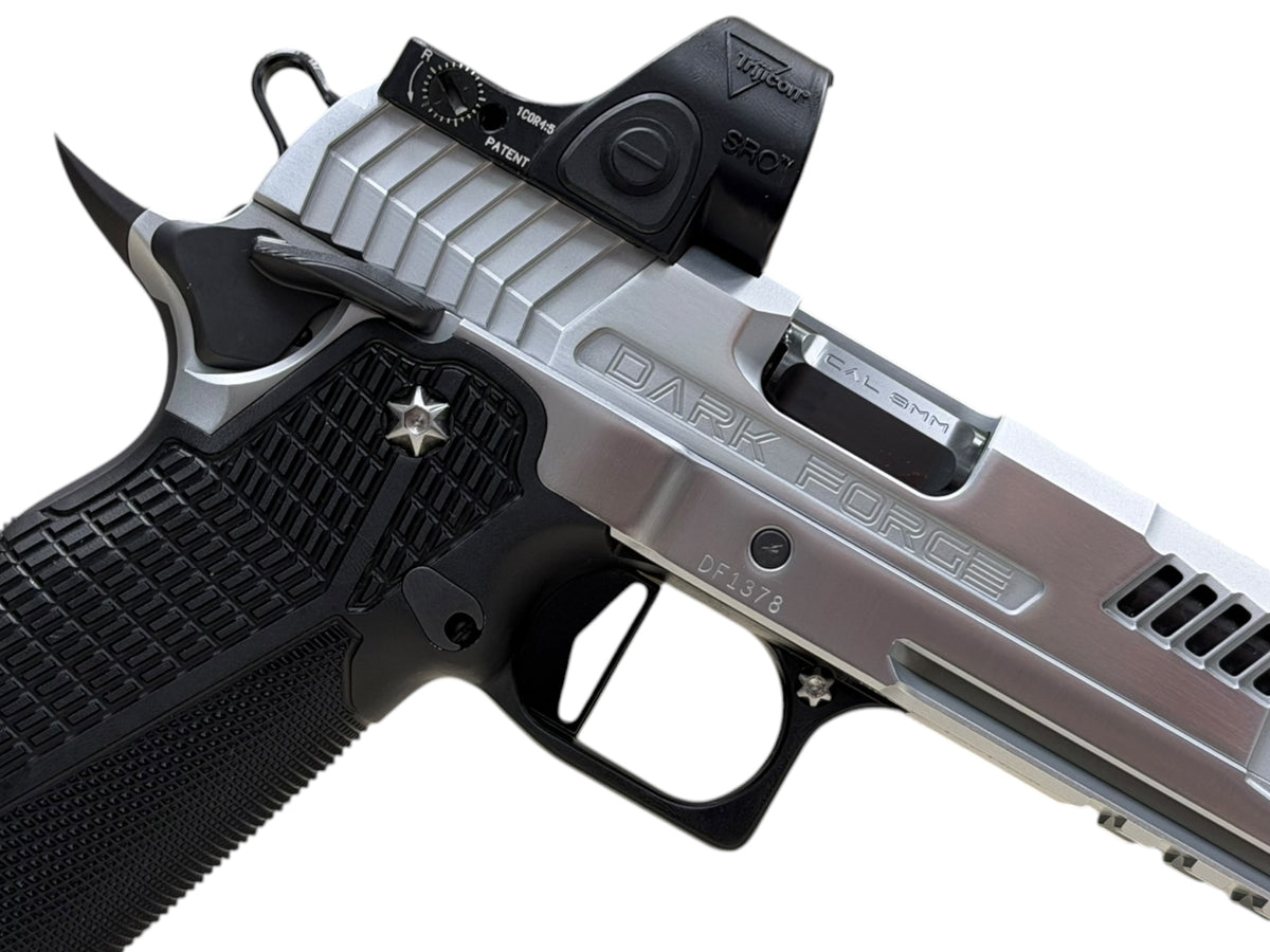 DARK FORGE WRAITH PORTED 4.6” BRUSHED CHROME FINISH WITH TRIJICON SRO (please read description)