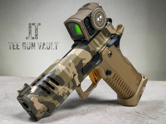 STACCATO CUSTOM C2 PORTED 3.9"
MULTICAM WITH T7 ALUMINUM GRIPS, APE AIMPOINT ACRO P2 & RED DIRT "EDGE" TRIGGER