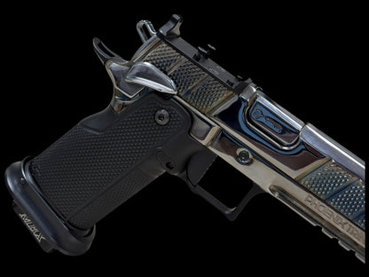 PHOENIX TRINITY H PRO COMP CUSTOM POLISHED BLACK CHROME WITH ALUMINUM EVO GRIPS 9MM