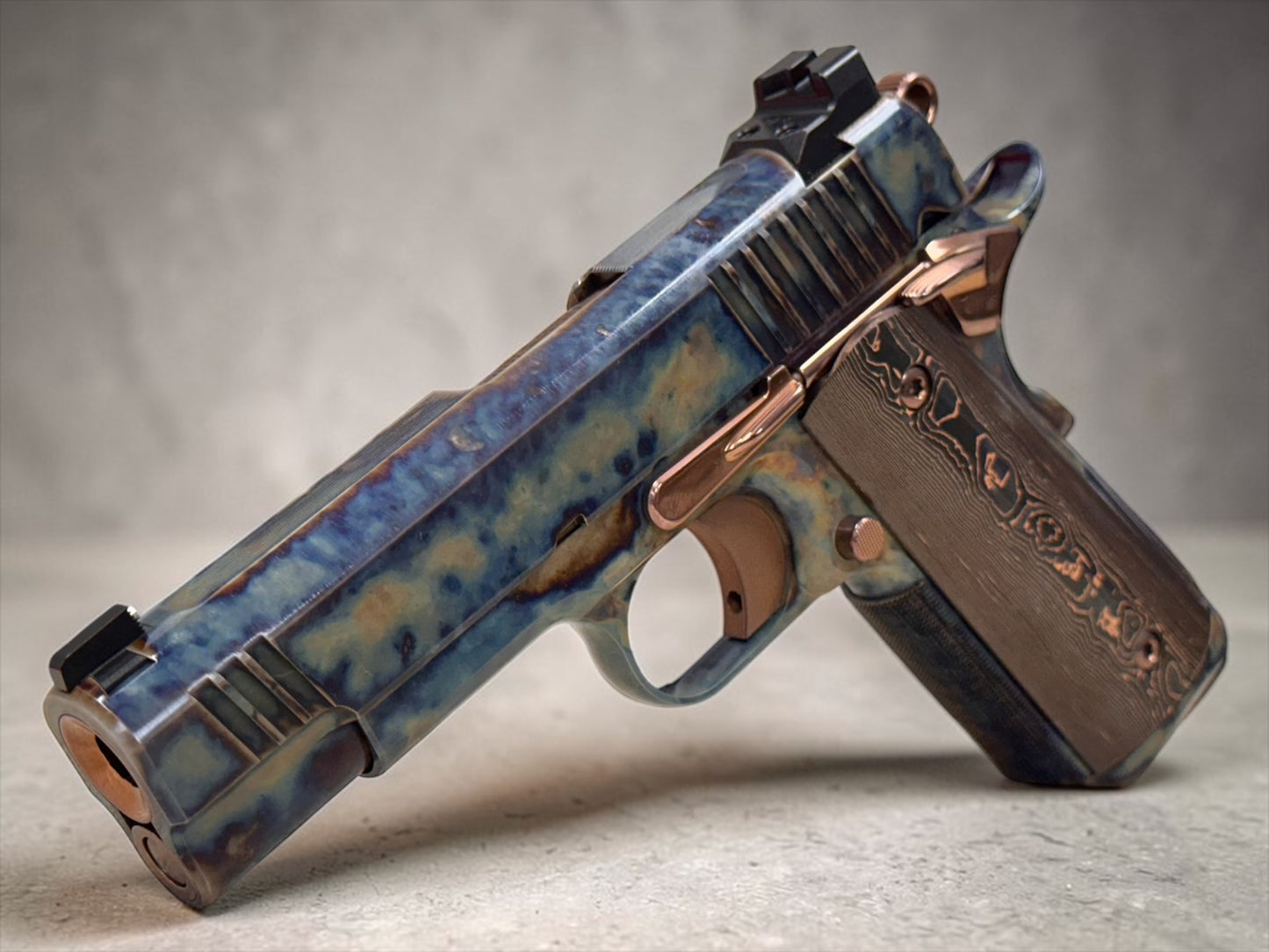 KINGS RIVER CUSTOM FCC 1911 COMMANDER FULL CASE HARDENED 9MM WITH MASTERPIECE