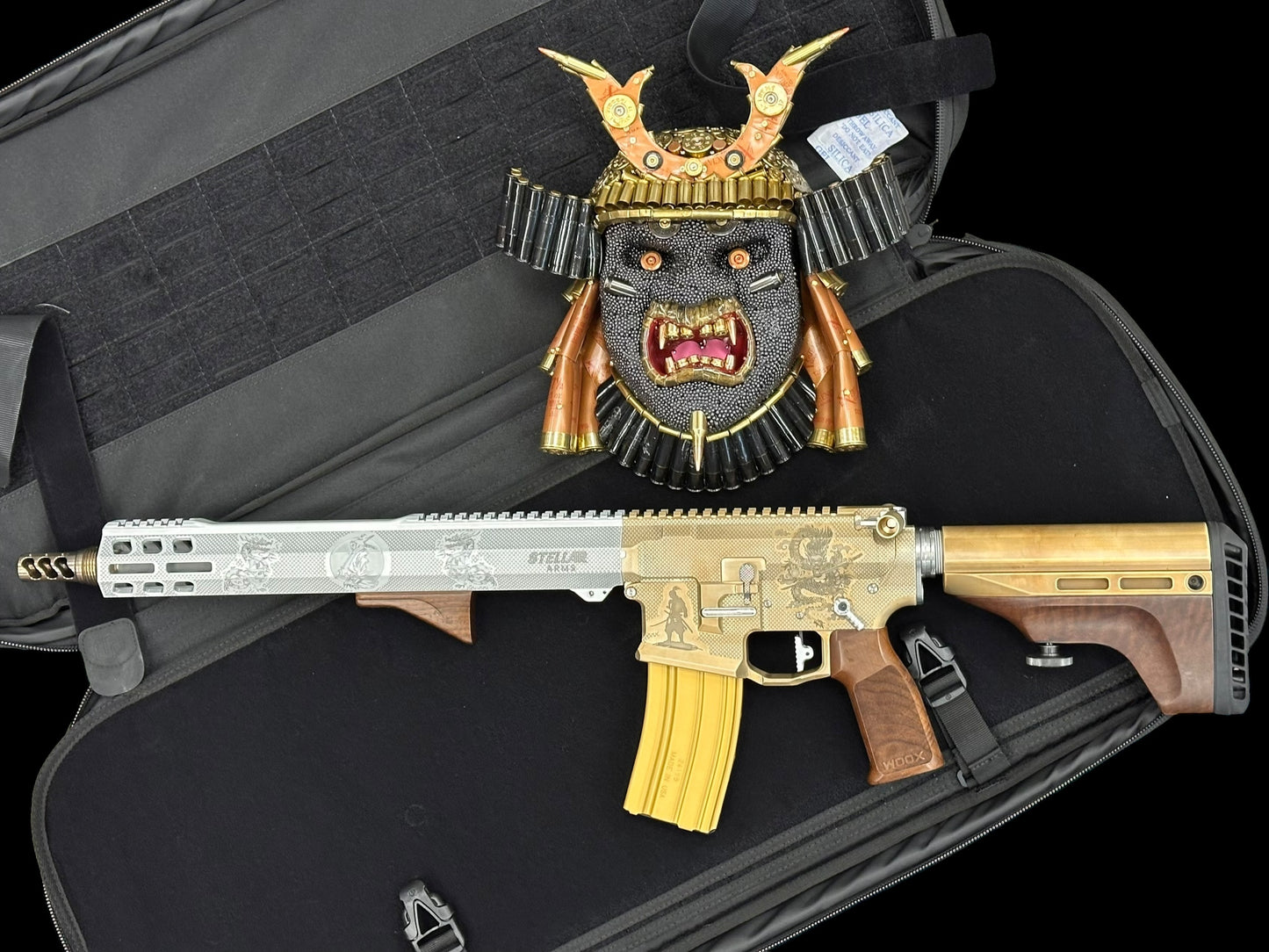 STELLAR ARMS 1 OF 1 “SAMURAI” EXECUTIVE RIFLE 5.56 WITH ART WORK MATCHING SAMURAI MASK