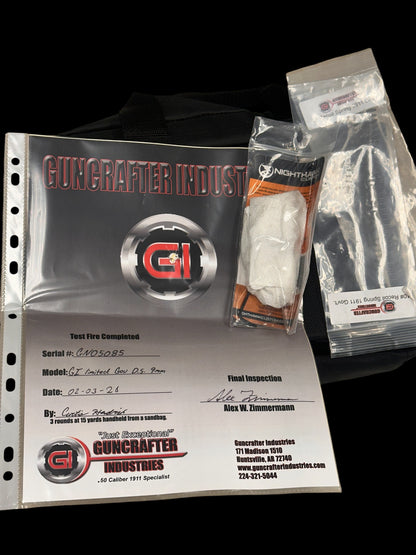 GUNCRAFTER INDUSTRIES DOUBLE STACK 9mm OPTIC READY SILVER PVD WITH ALUMINUM GRIPS