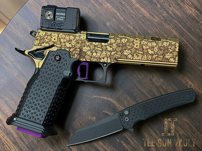 TEE GUN VAULT “RIVET” GOVERNMENT 5” PORTED COPPER WITH APE DEFENSE ACRO P2