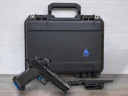ATLAS GUNWORKS CUSTOM ATHENA SHINY BLACK WITH STROUP KNIFE, TRIJICON SRO