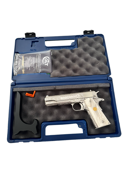 COLT CUSTOM 1911 FULLY ENGRAVED HIGH POLISHED AND NICKEL PLATED .45ACP