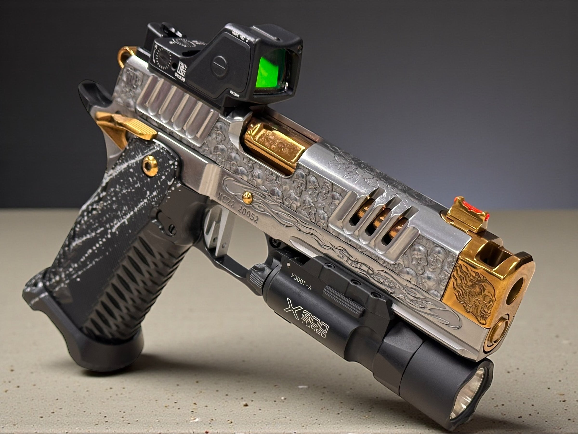 STACCATO CUSTOM XC “VITA FINITA” 3D ENGRAVED IN POLISHED PVD