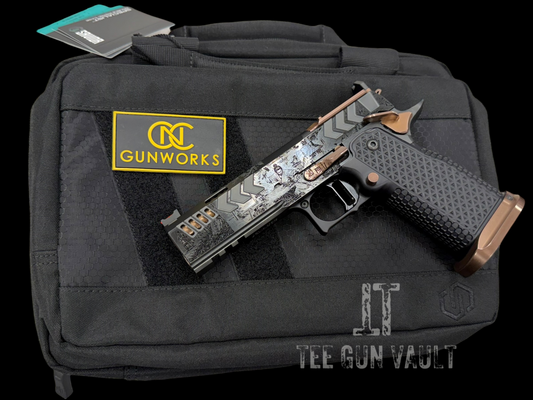 CNC GUNWORKS AKIRA “KATANAKAJI” 1 OF 5 PORTED 4.6”  DLC/ROSE GOLD FINISH 9MM