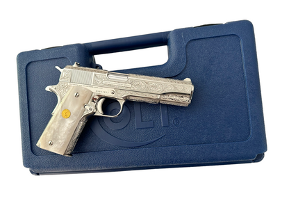 COLT CUSTOM 1911 FULLY ENGRAVED HIGH POLISHED AND NICKEL PLATED .45ACP