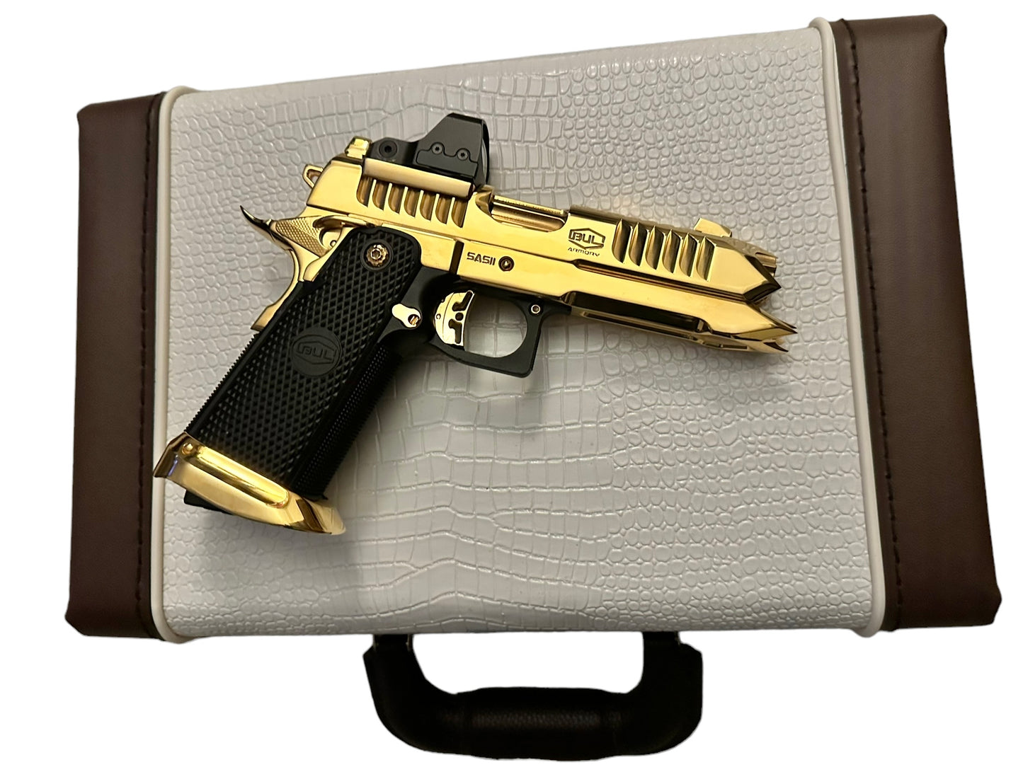 BUL ARMORY SAS II SPIKE CUSTOM 1 OF 1 24K GOLD PLATED HIGH POLISHED 9MM