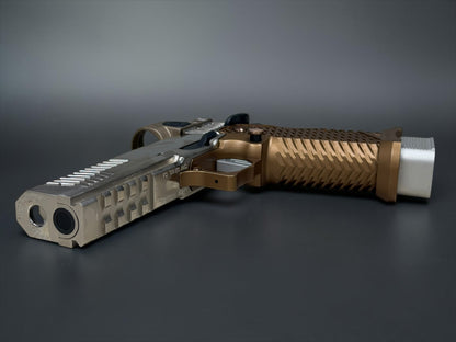 DARK FORGE REAPER PORTED COMP POLISHED NICKEL CAMO WITH T7 GRIP AND EDGE TRIGGER