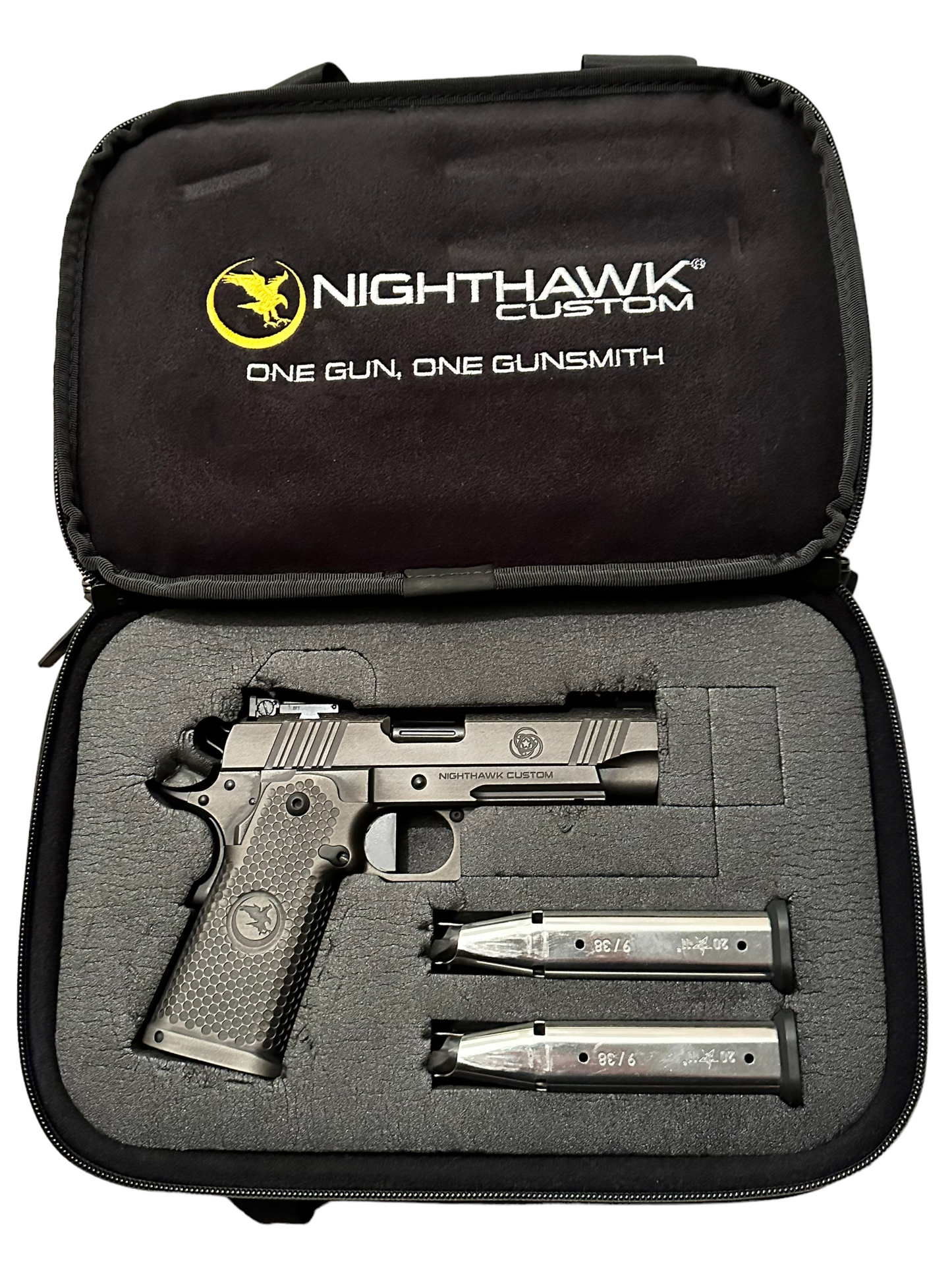 Nighthawk Custom, Bob Marvel, 9mm, Double Stack. Commander, 4.25" (unfired)