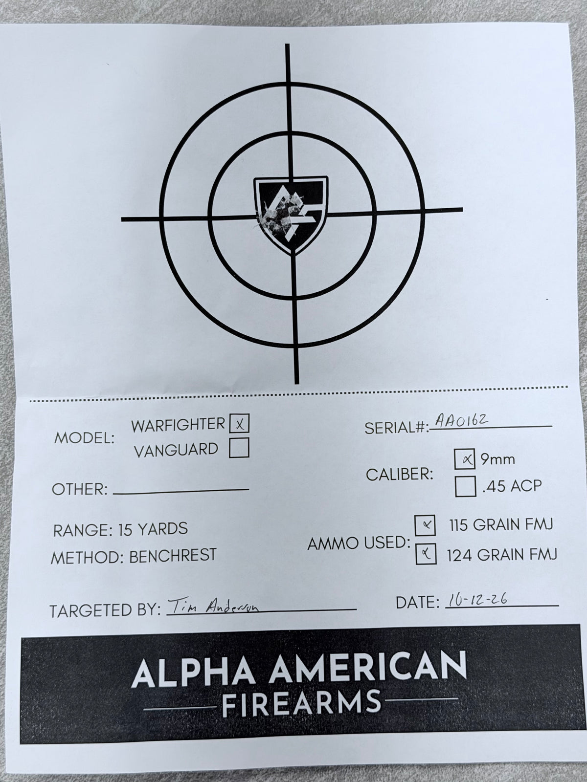 ALPHA AMERICAN WAR FIGHTER BLACK DLC CAMO PORTED 5” BARREL 9mm