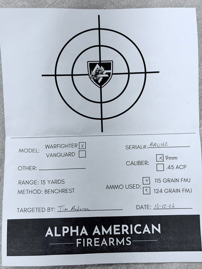 ALPHA AMERICAN WAR FIGHTER BLACK DLC CAMO PORTED 5” BARREL 9mm