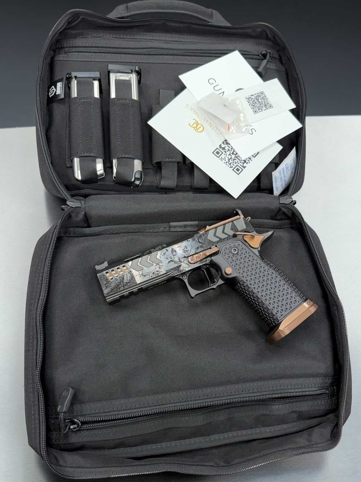 CNC GUNWORKS AKIRA “KATANAKAJI” 1 OF 5 PORTED 4.6”  DLC/ROSE GOLD FINISH 9MM