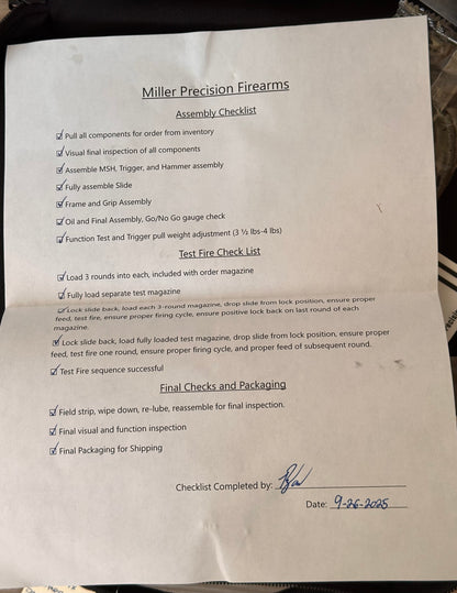 MILLER PRECISION RANGER 9X 5” COMP’D 9mm (OPTIC NOT INCLUDED)